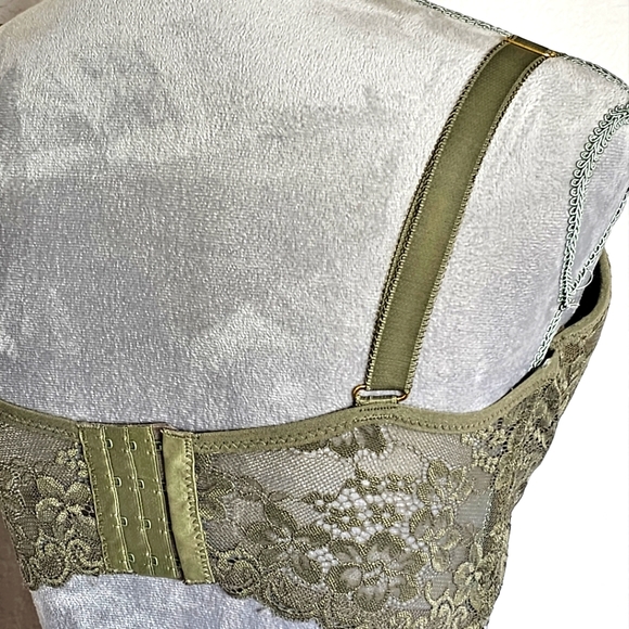 Daisy Fuentes Women's Lace Bra Size 38D Sage padded Underwire - Picture 3 of 6